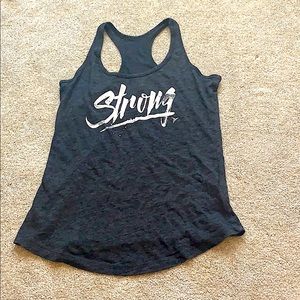 Black workout tank top